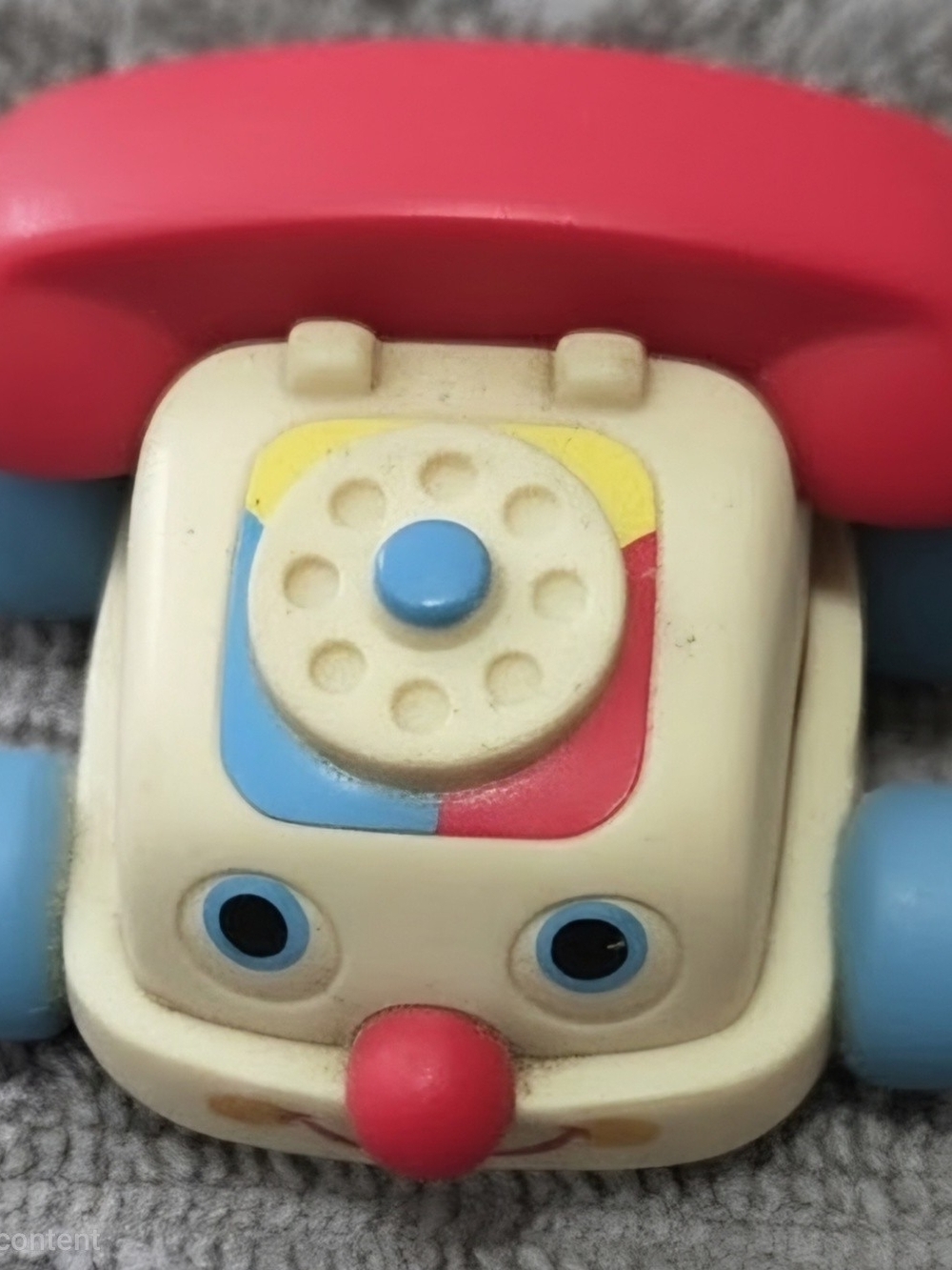 Vintage miniature 2000 Mattel Fisher Price Chatter Phone Pull Along Toy